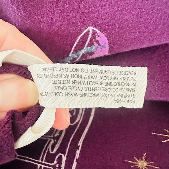 Soma Nightshirt Small Short Gown Pajama Nightgown Purple Wine Champagne Fun - Picture 5 of 5